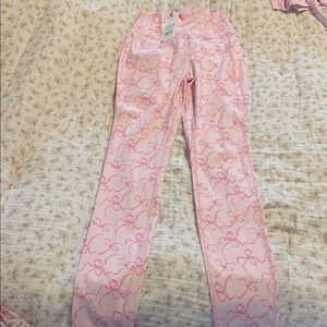 LoveShackFancy Pink Bow Leggings